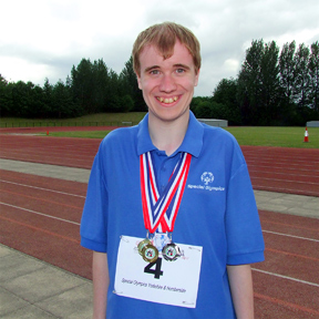 Oliver with his prizes