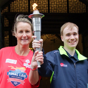Oliver and Flame Guardian with the Flame of Hope
