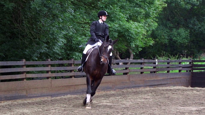 Oliver and Bailey, representing Great Britain in the 2017 INAS Para-Equestrian Competition
