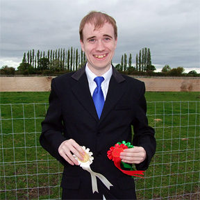 Oliver with his prizes