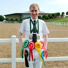 Oliver with his prizes