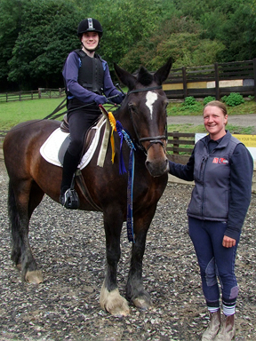 Oliver with his Championship Show rosettes
