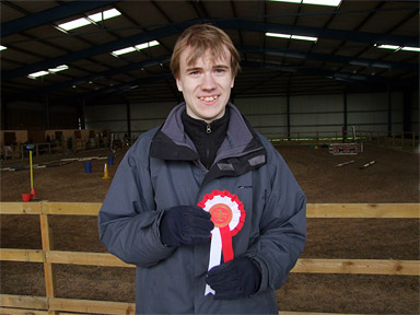 Oliver with his red rosette