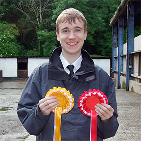 Oliver with his rosettes