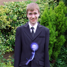 Oliver with his rosette