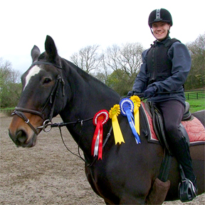 Oliver and Bailey with their prize rosettes