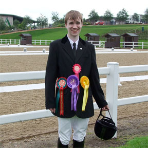 Oliver with his rosettes