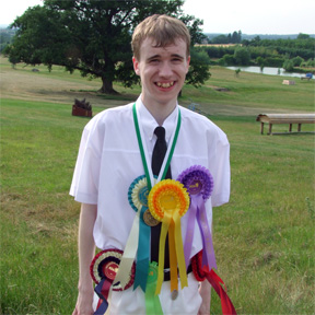 Oliver with his rosettes