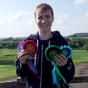Oliver with his rosettes