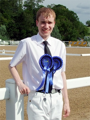 Oliver with his rosettes