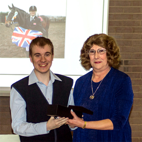 Oliver receiving his International Athlete Award