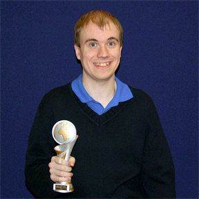Oliver receiving his International Athlete Award for participating at World competition level in two different sports