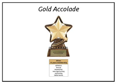 Gold Accolade Award winner, Oliver, a long-standing club member who has trained and competed for 15 years, in six different sports.