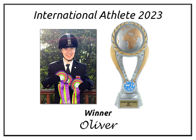 International Athlete Award winner for 2023 - Oliver