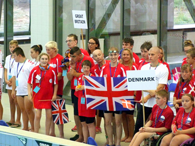 Flag bearer Oliver at the Opening Ceremony
