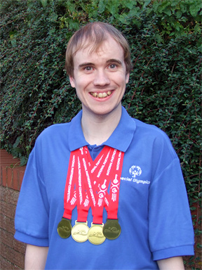 Oliver with his prizes