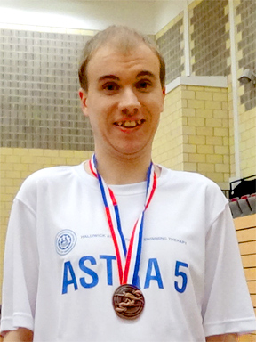 Oliver with his bronze medal