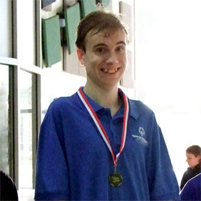 Oliver on top of the podium