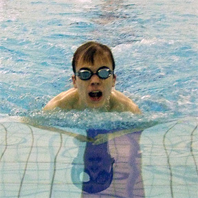 Oliver, 50m breaststroke gold medallist