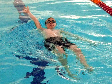 Oliver, 50m backstroke - gold medallist