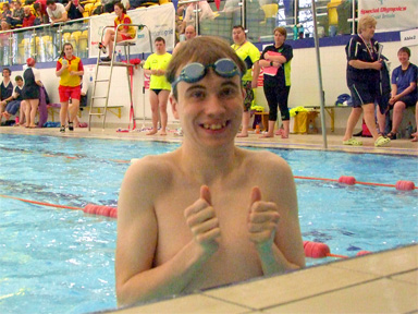 Oliver, 25m breaststroke gold medallist