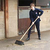 'I sweep the yard clean'