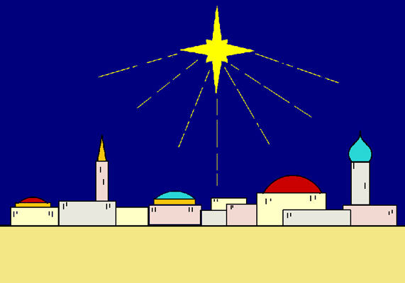 The star is showing the 3 wise men where to go