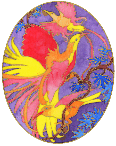 The birds are very colourful